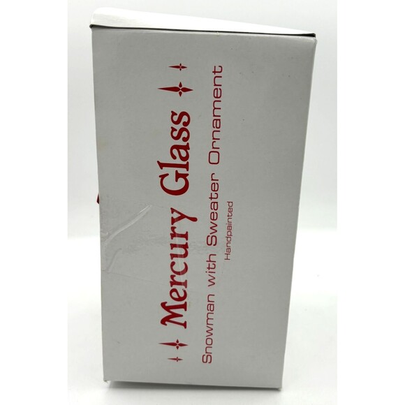 NWT Department 56‎ Mercury Glass Snowman Stocking 8" Ornament Hand Painted Large - Picture 4 of 11